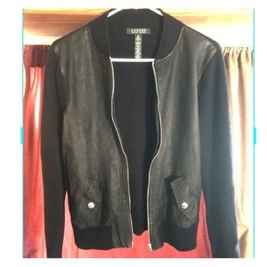 Ralph Lauren black leather sweater